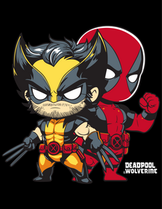 Wolverine & Deadpool Chibi Team-Up T-Shirt